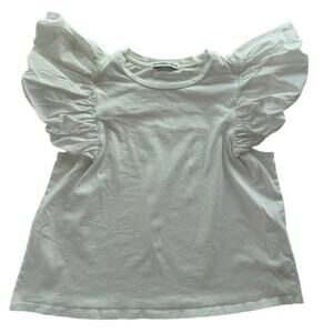 Kendall Lane Puff Sleeve White Cotton Blouse Summer Boho Prep Classic